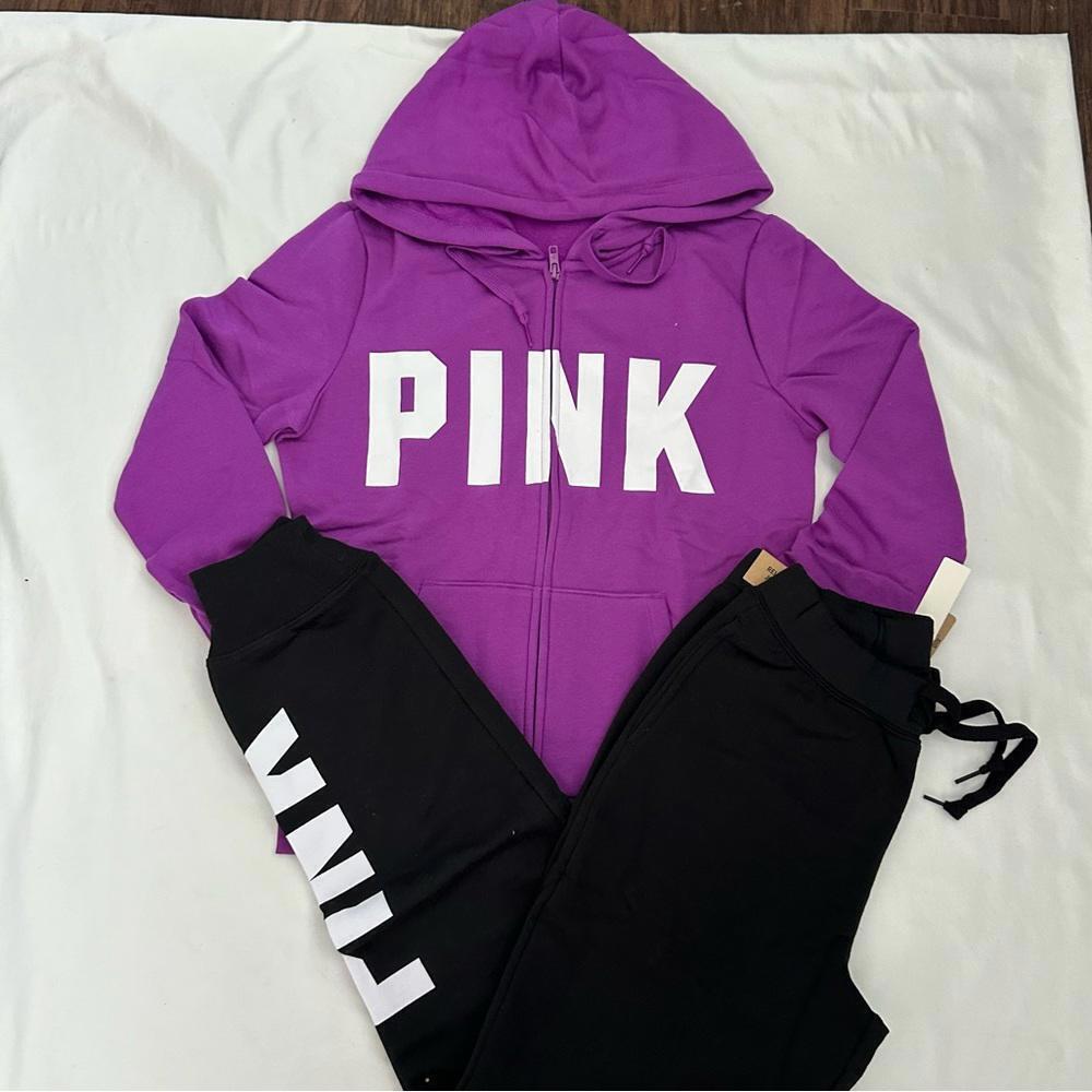 PINK VICTORIA SECRET hoodie and joggers Set - Picture 2 of 7